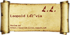 Leopold Lívia névjegykártya