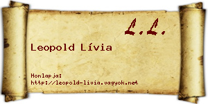 Leopold Lívia névjegykártya